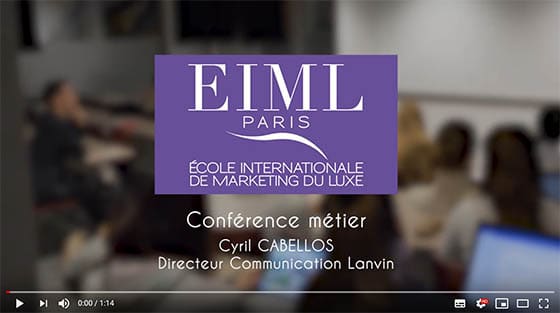 EIML Paris | Conférence métier : Cyril Cabellos, Directeur de la communication chez Lanvin EIML Paris | Conférence métier : Cyril Cabellos, Directeur de la communication chez Lanvin